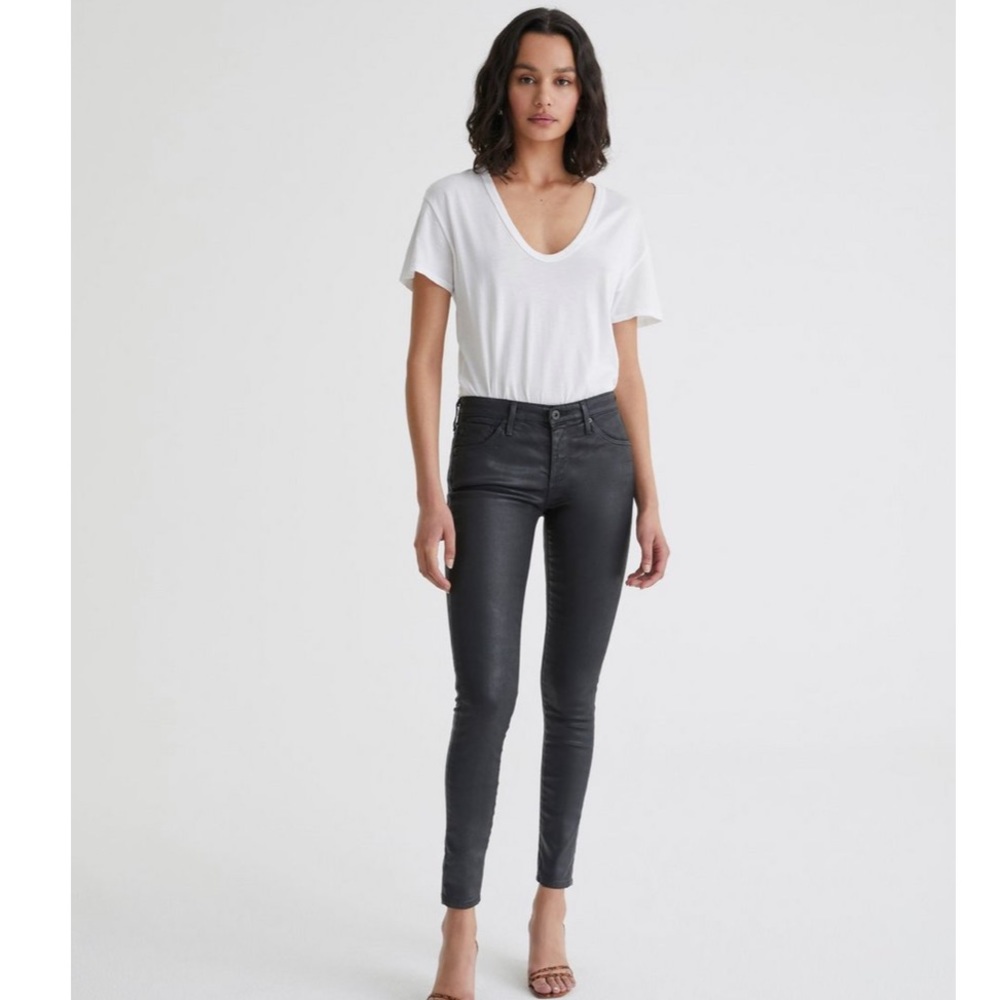 AG the legging ankle super skinny black coated 27R